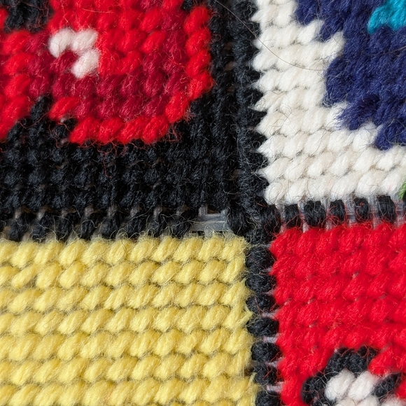 1970s Columbia Minerva "Ecology" Needlepoint Handbag Patchwork Vintage - Picture 9 of 10